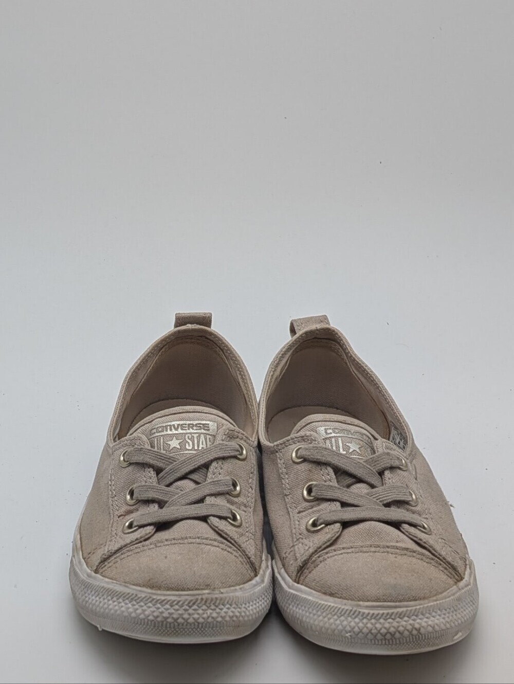Converse Women's Chuck Taylor Ballet Lace Slip-On Beige Canvas Sneakers Size 7